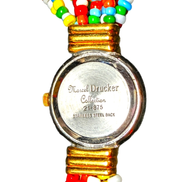 Marcel Drucker Beaded Lady's Vintage Bracelet Watch - Picture 4 of 5